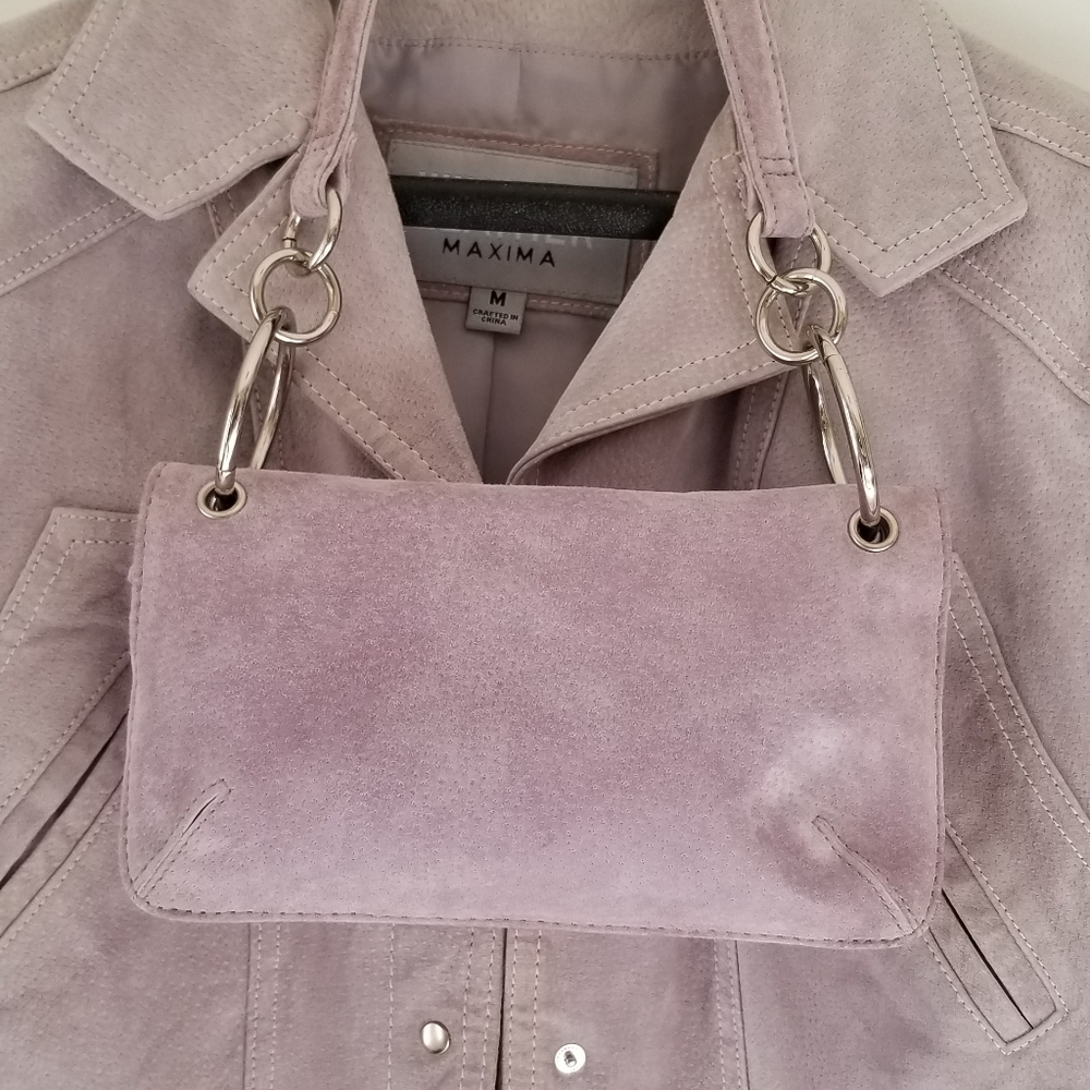 Purple Suede Leather Jacket and Purse